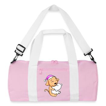 Chien Fatigué Dormir Fille Endormie - Sac de sport recyclé - rose/blanc - Devant
