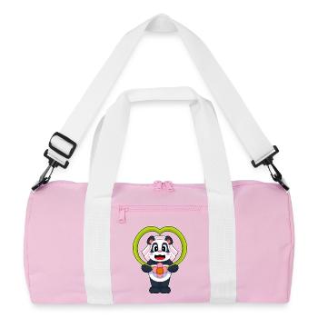 Panda Bride Heart Wedding - Recycled Duffel Bag - pink/white - Front