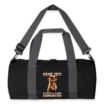 Erdmännchen Meerkat Ich Muss Zu Meinen Erdmännchen - Recycelte Duffel Bag - Schwarz/Graphitgrau - Vorne