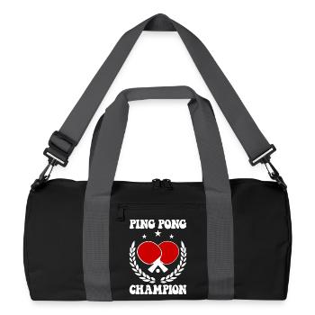 Ping Pong Champion Design Table Tennis und - Recycelte Duffel Bag - Schwarz/Graphitgrau - Vorne