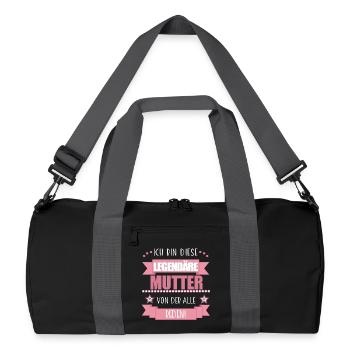 Legendäre Mutter – Geschenk Muttertag Mama - Recycelte Duffel Bag - Schwarz/Graphitgrau - Vorne