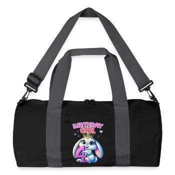 Anniversaire Fille, Anniversaire Enfants, 4 Ans, Fille - Sac de sport recyclé - noir/gris graphite - Devant