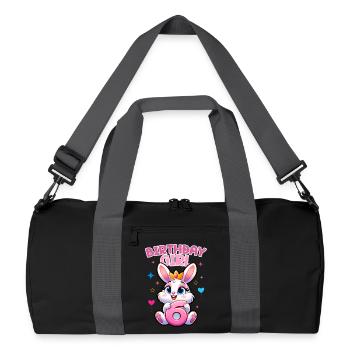 Fille d’anniversaire, Anniversaire des enfants, 6 ans, Fille - Sac de sport recyclé - noir/gris graphite - Devant
