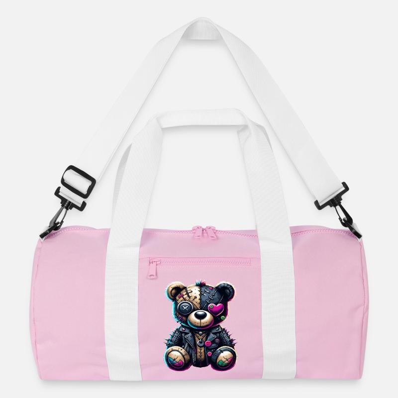 Punk Emo Plüsch Teddybär Recycelte Duffel Bag