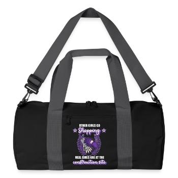 Ouvrier de la construction Couvreur Site Fille Cadeau - Sac de sport recyclé - noir/gris graphite - Devant