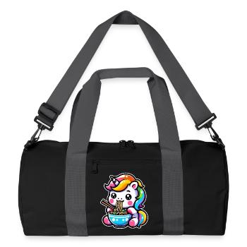 Japonais Kawaii Licorne Ramen Cuisine Asiatique - Sac de sport recyclé - noir/gris graphite - Devant