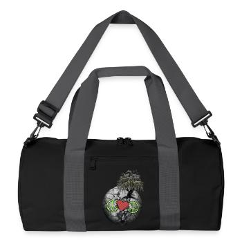 Planète, Paix, Coeur, Conservation de la nature, Terre, Climat - Sac de sport recyclé - noir/gris graphite - Devant