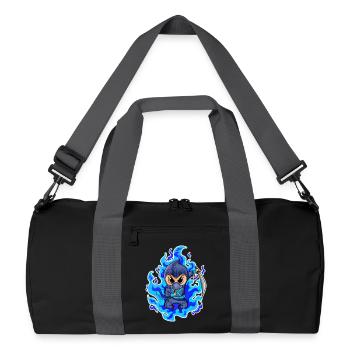 Ninja Motiv Feuer blau - Recycelte Duffel Bag - Schwarz/Graphitgrau - Vorne