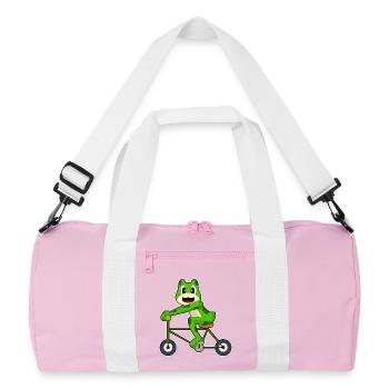 Frosch Fahrrad - Recycelte Duffel Bag - Rosa/Weiß - Vorne