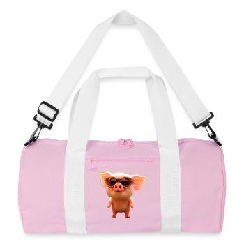 Cochon domestique Cochon Cochon Porcelet Cochon - Sac de sport recyclé - rose/blanc - Devant