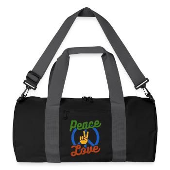 Paix Amour - Sac de sport recyclé - noir/gris graphite - Devant