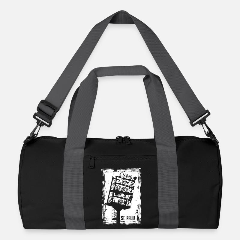 St Pauli Millerntor Stadionlichter - Recycelte Duffel Bag - Schwarz/Graphitgrau