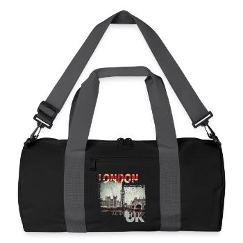London UK Vintage - Recycelte Duffel Bag - Schwarz/Graphitgrau - Vorne