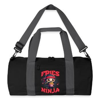 French Fries Ninja Fries Ninja Fast Food Cute Kawaii - Recycled Duffel Bag - black/graphite grey - Front