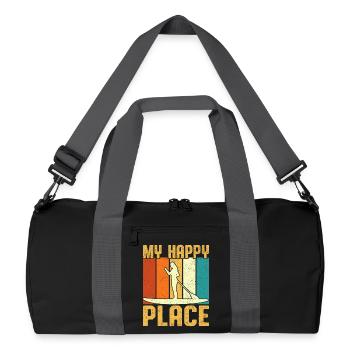 My Happy Place Girl Paddle Board Retro Vintage - Recycled Duffel Bag - black/graphite grey - Front