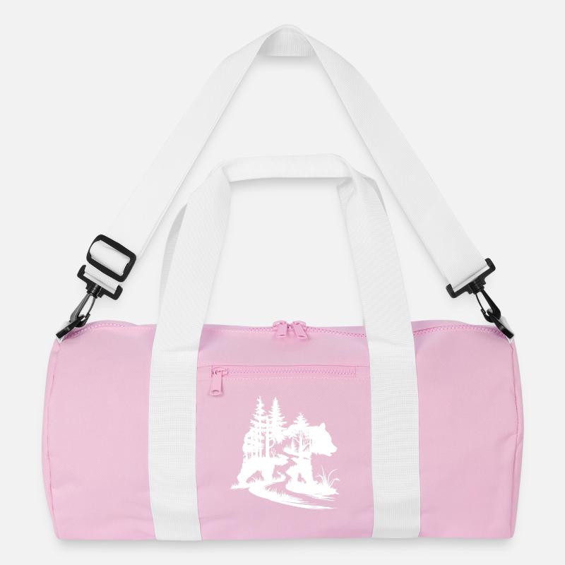 Bären Silhouette Wald Kunst Recycelte Duffel Bag