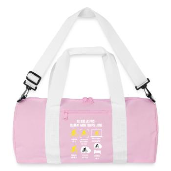 Ce Que Je Fais Durant Mon Temps Libre Vélo - Sac de sport recyclé - rose/blanc - Devant