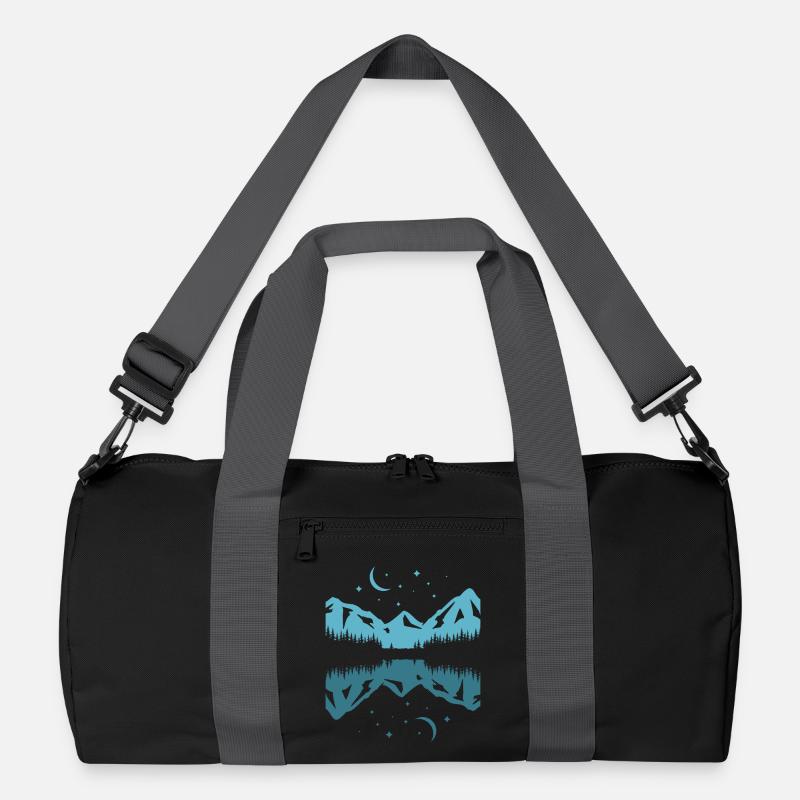Moonlit Mountain Reflection Recycled Duffel Bag