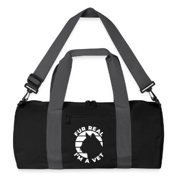 Funny Vet Joke - Recycled Duffel Bag - black/graphite grey - Front