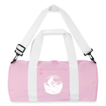 Dessin de vététiste - Sac de sport recyclé - rose/blanc - Devant
