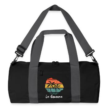 La Gomera plan carte Îles Canaries rétro vintage - Sac de sport recyclé - noir/gris graphite - Devant