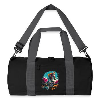 Mountainbiken - Recycelte Duffel Bag - Schwarz/Graphitgrau - Vorne