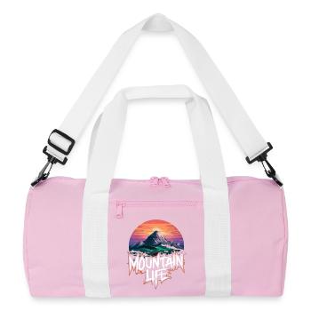 Lune de montagne à couper le souffle avec coucher de soleil - Sac de sport recyclé - rose/blanc - Devant
