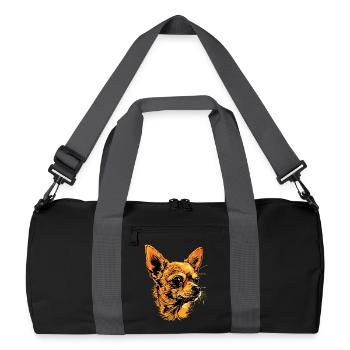 Maîtresse de chien chihuahua J’aime les chihuahuas mignons - Sac de sport recyclé - noir/gris graphite - Devant