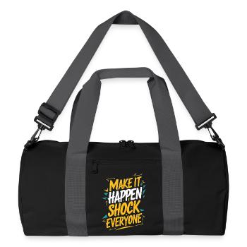 Citation motivante pour que cela se produise - Sac de sport recyclé - noir/gris graphite - Devant