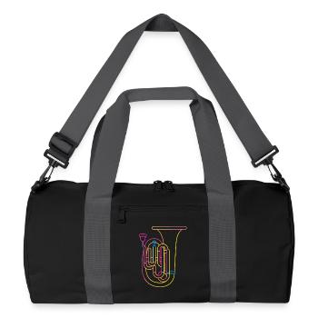 Tuba Drawing Retro - Recycled Duffel Bag - black/graphite grey - Front