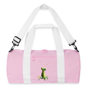 Gottesanbeterin Praying Mantis Liebe Fangschrecken - Recycelte Duffel Bag - Rosa/Weiß - Vorne