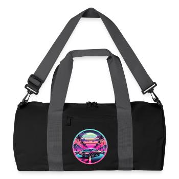 Rétro coucher de soleil Muscle Car conduite - Sac de sport recyclé - noir/gris graphite - Devant