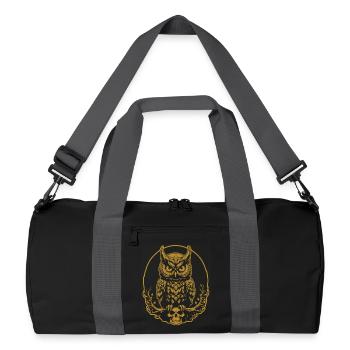 Mystic Owl Sitting on a Skull - Recycled Duffel Bag - black/graphite grey - Front