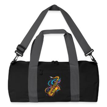 Saxophone Cartoon Look - Recycled Duffel Bag - black/graphite grey - Front