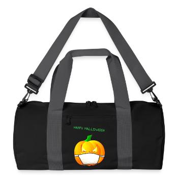 Kürbis mit Mundschutz - Recycelte Duffel Bag - Schwarz/Graphitgrau - Vorne