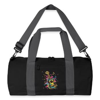 Ukulélé Street Art - Sac de sport recyclé - noir/gris graphite - Devant
