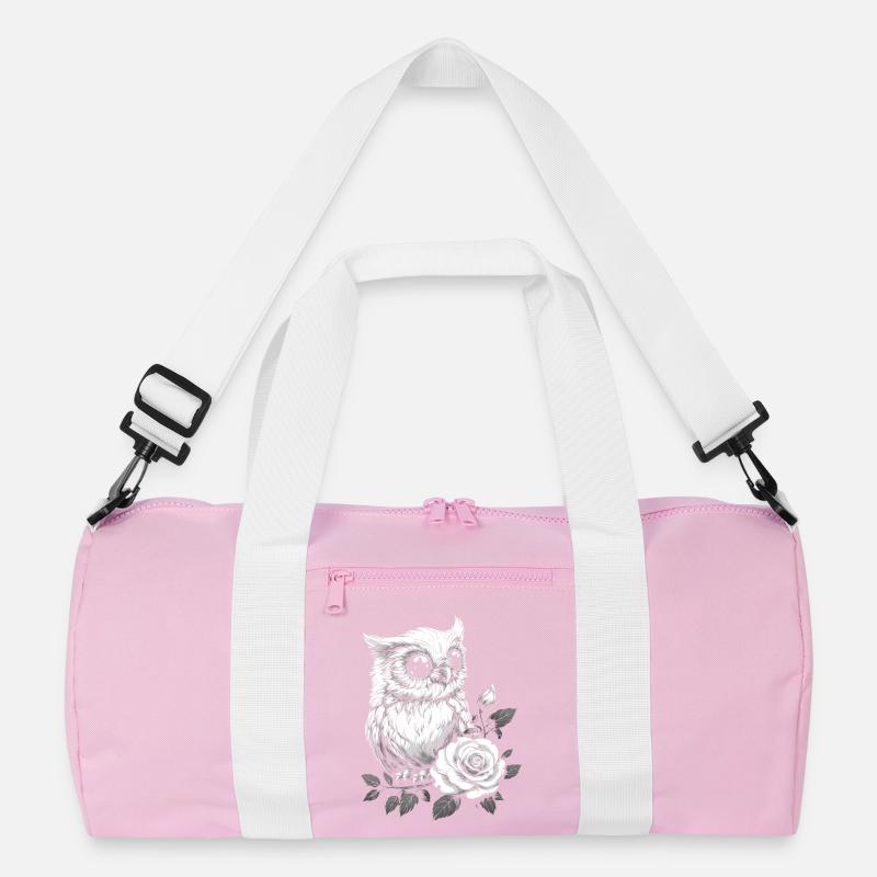 Nachteule Rose Blumen Ästhetik Eule Vogel Geschenk Recycelte Duffel Bag