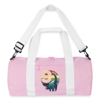 Brachiosaurus 9 Years 9th Birthday Gift - Recycled Duffel Bag - pink/white - Front