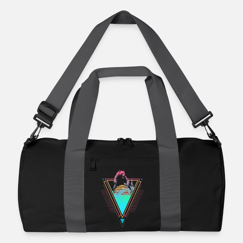 Kodiakbär Vaporwave Synthwave 90er 80er sunset Recycelte Duffel Bag