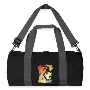 Vintage Golfspieler - Recycelte Duffel Bag - Schwarz/Graphitgrau - Vorne