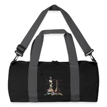 Chess Queen and King Graphic - Recycled Duffel Bag - black/graphite grey - Front