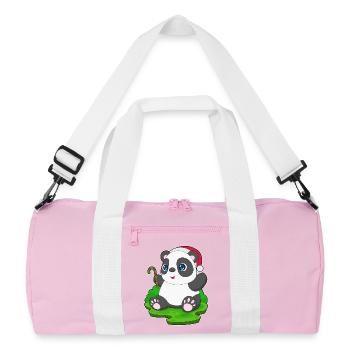 Panda Canne de Noël - Sac de sport recyclé - rose/blanc - Devant