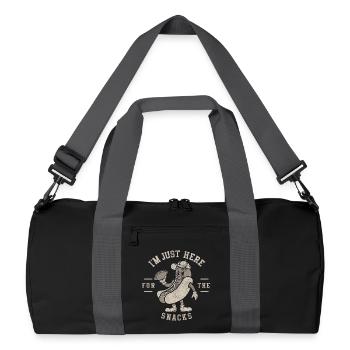 Football - Lustig I'm just here for the snacks - Recycelte Duffel Bag - Schwarz/Graphitgrau - Vorne