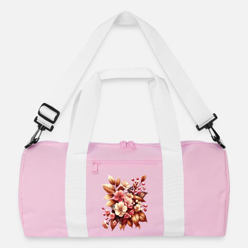 Boho Blumenstrauß Herbstblütenzauber Recycelte Duffel Bag