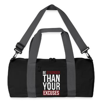 be stronger than your excuses - Recycled Duffel Bag - black/graphite grey - Front