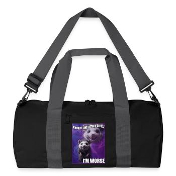 I'm Not Like Other Girls Opossum Possum Meme - Recycled Duffel Bag - black/graphite grey - Front