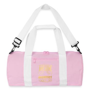 architecte - Sac de sport recyclé - rose/blanc - Devant