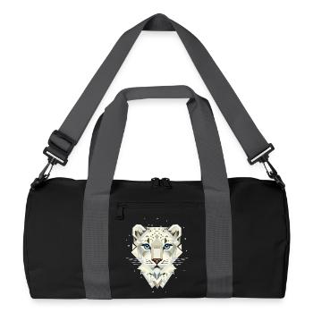 Schneeleopard – Starke Eleganz in der Wildnis - Recycelte Duffel Bag - Schwarz/Graphitgrau - Vorne