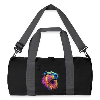 Capybara Be Capy Wasserschwein Lustiges Capybara - Recycelte Duffel Bag - Schwarz/Graphitgrau - Vorne
