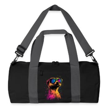 Lunettes de soleil suricate coloré mignon suricate - Sac de sport recyclé - noir/gris graphite - Devant